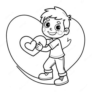 Verspielter Junge Mit Einem Riesigen Herz Ausmalbild 88807 29194