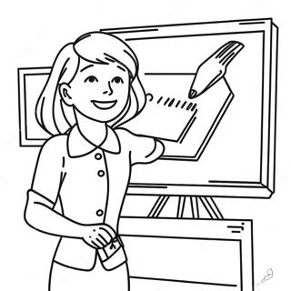 Frohlicher Lehrer Begrusst Schuler Ausmalbild 88857 29233