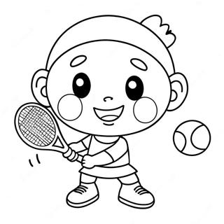 Niedlicher Cartoon Tennis Spieler Ausmalbild 89188-29478