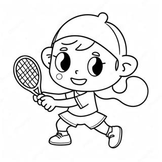 Niedlicher Cartoon Tennis Spieler Ausmalbild 89188-29479