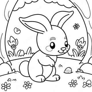 Verspielter Osterhase Im Garten Ausmalbild 89319-29588