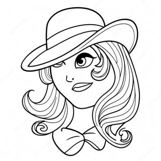 Verspielte Coquette Mit Einem Hut Ausmalbild 89758 29927