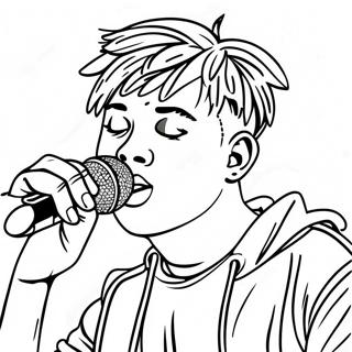 Ausmalbild Von Juice Wrld Mit Mikrofon 90146-30231