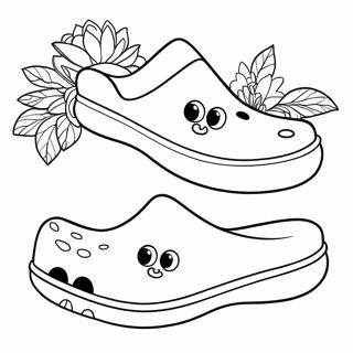 Ausmalbild Crocs Mit Blumen 90223-30288