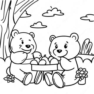 Gummibarchen Familienpicknick Ausmalbild 90301 30347