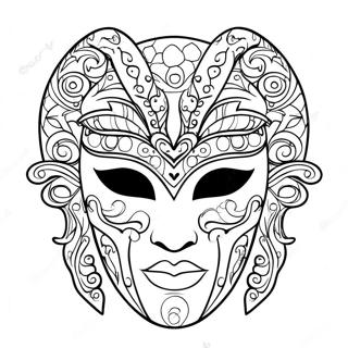 Elegantes Venezianisches Masken Ausmalbild 90664-30625
