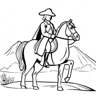 George Washington Zu Pferd Ausmalbild 90714-30666