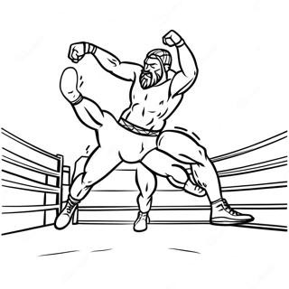 Wwe Wrestler Springt Auf Gegner Ausmalbild 91122-30980