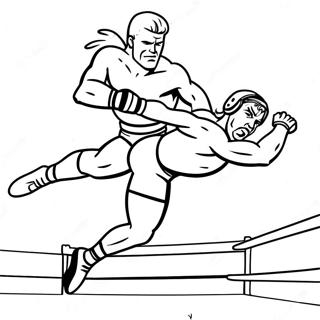 Wwe Wrestler Springt Auf Gegner Ausmalbild 91122-31048