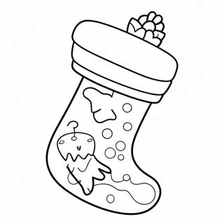 Niedlicher Weihnachtsstrumpf Ausmalbild 91432 31291