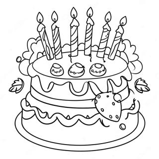Elegante Geburtstagstorte Ausmalbild 91991 31727