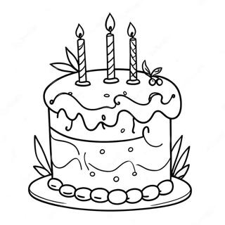 Elegante Geburtstagstorte Ausmalbild 91991 31728