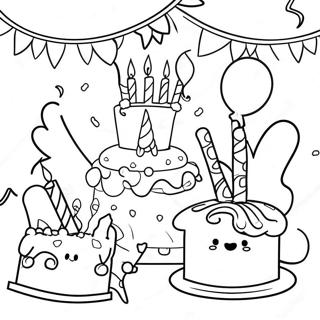 Charmante Geburtstagsfeier Szene Ausmalbild 91993 31734