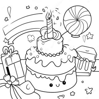 Charmante Geburtstagsfeier Szene Ausmalbild 91993 31735