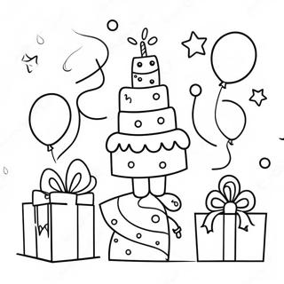 Verspielte Geburtstagsgeschenke Ausmalbild 91994 31740