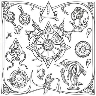 Faszinierende Tarot Symbole Ausmalbild 92121-31834