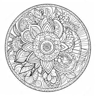 Geometrische Rangoli Formen Ausmalbild 92171-31876