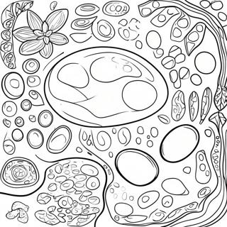 Detailliertes Ausmalbild Einer Pflanzenzelle Mit Organellen 92196-31890
