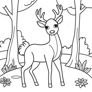 Anmutiger Hirsch Im Wald Ausmalbild 92326-31995