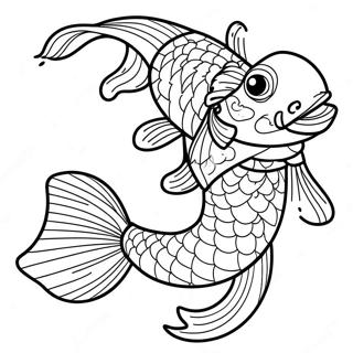 Niedlicher Japanischer Koi Fisch Ausmalbild 92455 32089