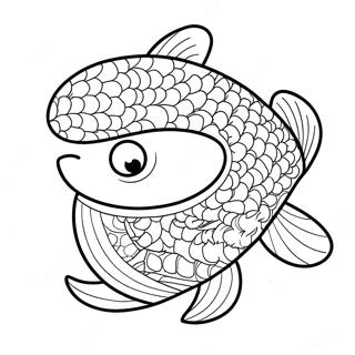 Niedlicher Japanischer Koi Fisch Ausmalbild 92455 32091