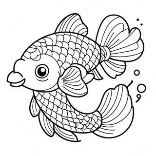 Niedlicher Japanischer Koi Fisch Ausmalbild 92455 32092