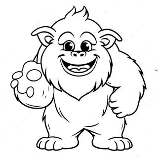 Yeti Mit Einem Schneeball Ausmalbild Ausmalbilder