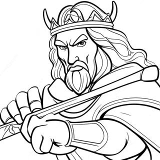 Tapferer Konig Mit Schwert Ausmalbild 92839 32390