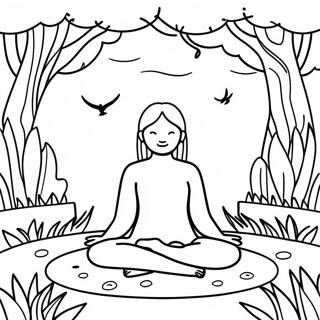 Friedliche Naturmeditation Ausmalbild 93096-32590