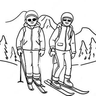 Ski Freunde Auf Der Piste Ausmalbild 93433 32858