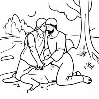 Guter Samariter Hilft Den Verletzten Ausmalbild 93483-32890