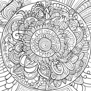 Lebhaftes Gelstift Mandala Ausmalbild 93637-33005