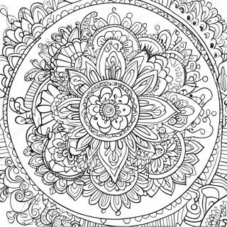 Lebhaftes Gelstift Mandala Ausmalbild 93637-33006