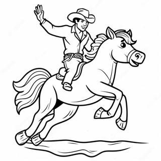 Cowboy Der Einen Buckenden Bronco Reitet Ausmalbild 93714-33065