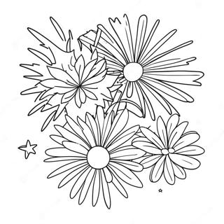 Feuerwerk Im Juli Nachthimmel Ausmalbild 93843 33172