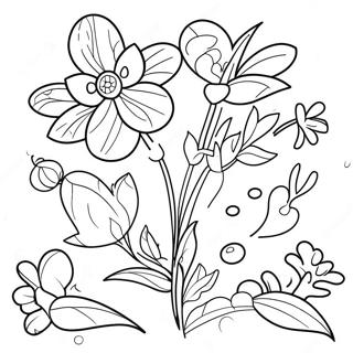 Bunte Juli Gartenblumen Ausmalbild 93845-33179