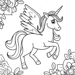 Magisches Einhorn Mit Glitzernden Flugeln Ausmalbild 93895 33212