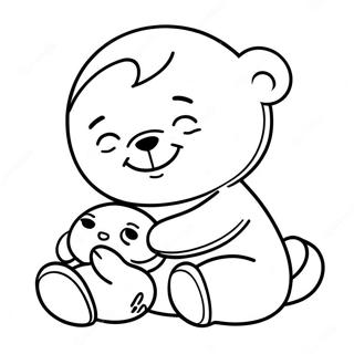 Schlafendes Baby Mit Teddybar Ausmalbild 94283-33515