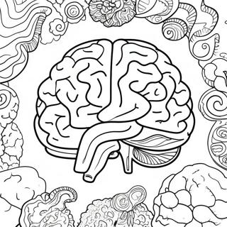 Bunte Gehirn Anatomie Ausmalbild 94308-33532