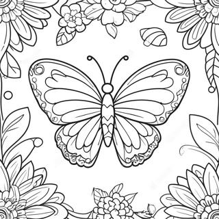 Majestatischer Schmetterling In Blumiger Umgebung Ausmalbild 94358 33571