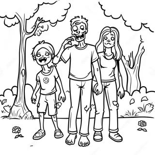 Zombie Familie Im Park Ausmalbild 95108 34349