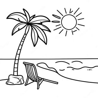 Sonniger Tropischer Strand Ausmalbild 95131 34364