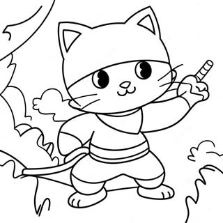 Heimliche Katze Ninja Ausmalbild 95463 34628