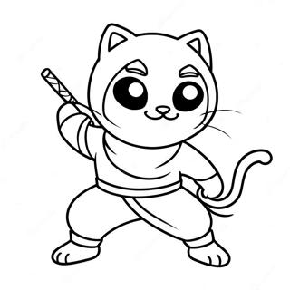 Fierce Katze Ninja Ausmalbild 95464-34629