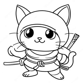 Fierce Katze Ninja Ausmalbild 95464-34632