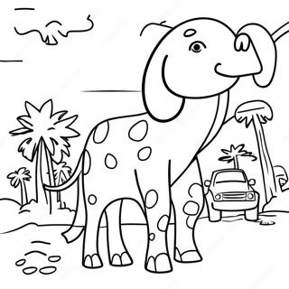 Subtraktions Safari Mathematik Ausmalbild 95565-34707