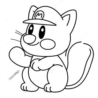 Niedliche Katze Mario Mit Power Up Ausmalbild 95614-34777