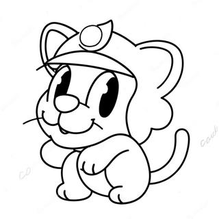 Niedliche Katze Mario Mit Power Up Ausmalbild 95614-34778