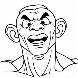 Muscle Mans Lustiges Gesicht Ausmalbild 95667 34825