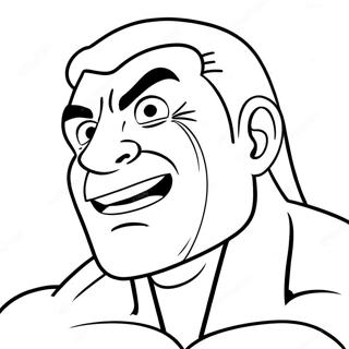 Muscle Mans Lustiges Gesicht Ausmalbild 95667 34828